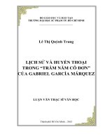 lịch sử và huyền thoại trong “trăm năm cô đơn” của gabriel garcía márquez 