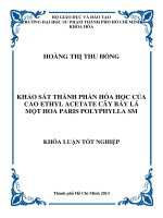 khảo sát thành phần hóa học của cao ethyl acetate cây bảy lá một hoa paris polyphylla sm 