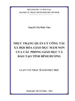 thực trạng quản lý công tác xã hội hóa giáo dục mầm non của các phòng giáo dục và đào tạo tỉnh bình dương 