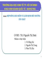 Thuyết trình môn vận tải bảo hiểm ngoại thương HỢP ĐỒNG BẢO HIỂM VÀ GIÁM ĐỊNH BỒI THƯỜNG TỔN THẤT