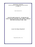 chuyển biến kinh tế   xã hội huyện châu thành (tỉnh bến tre) trong thời kỳ đổi mới giai đoạn 1986 – 2010