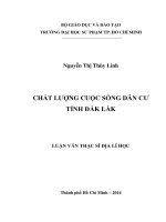 chất lượng cuộc sống dân cư tỉnh đắk lắk 