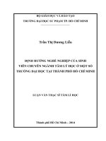 định hướng nghề nghiệp của sinh viên chuyên ngành tâm lý học ở một số trường đại học tại thành phố hồ chí minh 