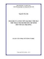 thái độ của sinh viên đại học thể dục thể thao thành phố hồ chí minh đối với giá trị sống 