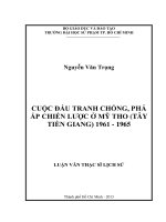 cuộc đấu tranh chống, phá ấp chiến lược ở mỹ tho (tây tiền giang) 1961   1965 