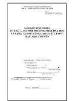 skkn tổ CHỨC, đổi mới PHƯƠNG PHÁP dạy học VÀ SÁNG TẠO, để NÂNG CAO CHẤT LƯỢNG DẠY, HỌC CHUYÊN