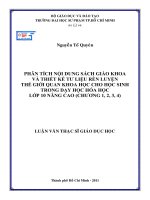 phân tích nội dung sách giáo khoa và thiết kế tư liệu rèn luyện thế giới quan khoa học cho học sinh trong dạy học hóa học lớp 10 nâng cao (chương 1, 2, 3, 4) 