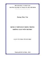 định lý điểm bất động trong không gian nón metric 