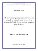 nâng cao hiệu quả dạy học phần hóa phi kim lớp 10 thpt bằng hệ thống tình huống có vấn đề và các phương pháp dạy học tích cực 