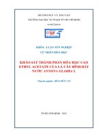 khảo sát thành phần hóa học cao ethyl acetate của lá cây bình bát nước annona glabra l 