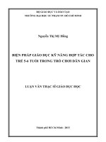 biện pháp giáo dục kỹ năng hợp tác cho trẻ 5 6 tuổi trong trò chơi dân gian 