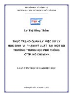 thực trạng quản lý việc xử lý học sinh vi phạm kỷ luật tại một số trường trung học phổ thông ở tp  hồ chí minh 