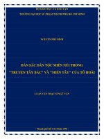 bản sắc dân tộc miền núi trong truyện tây bắc và miền tây của tô hoài 