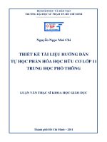 thiết kế tài liệu hướng dẫn tự học phần hóa học hữu cơ lớp 11 trung học phổ thông 