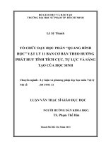 tổ chức dạy học phần “quang hình học” vật lý 11 ban cơ bản theo hướng phát huy tính tích cực, tự lực và sáng tạo của học sinh 