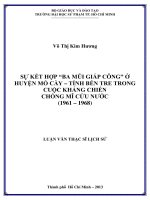 sự kết hợp “ba mũi giáp công” ở huyện mỏ cày – tỉnh bến tre trong cuộc kháng chiến chống mĩ cứu nước (1961 – 1968) 