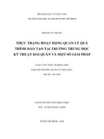 thực trạng hoạt động quản lý quá trình đào tạo tại trường trung học kỹ thuật hải quân và một số giải pháp 