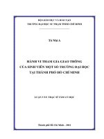 hành vi tham gia giao thông của sinh viên một số trường đại học tại thành phố hồ chí minh 