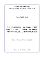 vận dụng phương pháp dạy học phát hiện và giải quyết vấn đề vào dạy học chương “khúc xạ ánh sáng” vật lí 11