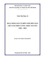hoạt động bảo vệ biên giới, biển đảo việt nam thời vương triều nguyễn (1802 – 1883) 