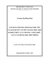 vận dụng phương pháp dạy học nêu và giải quyết vấn đề vào dạy học một số kiến thức của chương “chất khí”   vật lý 10 trung học phổ thông 