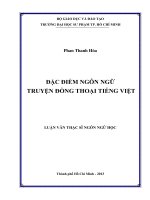 đặc điểm ngôn ngữ truyện đồng thoại tiếng việt