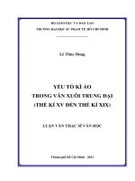 yếu tố kì ảo trong văn xuôi trung đại (thế kỉ xv đến thế kỉ xix) 