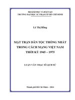 mặt trận dân tộc thống nhất trong cách mạng việt nam thời kỳ 1945 – 1975 