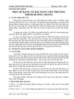 SKKN một số DẠNG về bài TOÁN VIẾT PHƯƠNG TRÌNH ĐƯỜNG THẲNG 