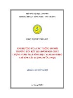 Ảnh hưởng của các thông số môi trường lên kết quả đánh giá chất lượng nước mặt sông hậu năm 2010 theo chỉ số chất lượng nước (WQI) 