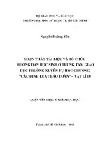 soạn thảo tài liệu và tổ chức hướng dẫn học sinh ở trung tâm giáo dục thường xuyên tự học chương “các định luật bảo toàn” – vật lí 10 