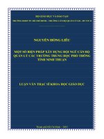 một số biện pháp xây dựng đội ngũ cán bộ quản lý các trường trung học phổ thông tỉnh ninh thuận 