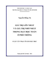 giá trị lớn nhất và giá trị nhỏ nhất trong dạy học toán ở phổ thông 