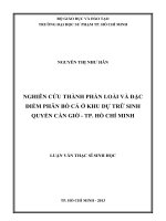 nghiên cứu thành phần loài và đặc điểm phân bố cá ở khu dự trữ sinh quyển cần giờ   tp  hồ chí minh 