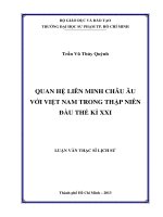 quan hệ liên minh châu âu với việt nam trong thập niên đầu thế kỉ xxi 