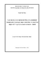 vận dụng các định hướng của robert marzano vào dạy học chương “cảm ứng điện từ” vật lí 11 ban cơ bản   thpt 