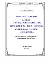 nghiên cứu tổng hợp 2,3 bis 4  (methoxyphenyl)ethylnyl quinoxaline từ 1 iodo 4 methoxy benzene bằng phản ứng sonogashira 