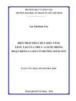 biện pháp phát huy khả năng sáng tạo của trẻ 5   6 tuổi trong hoạt động ca hát ở trường mầm non 