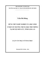 hứng thú nghề nghiệp của học sinh ở một số trường trung học phổ thông tại huyện bến lức, tỉnh long an 