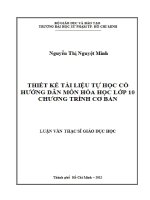 thiết kế tài liệu tự học có hướng dẫn môn hóa học lớp 10 chương trình cơ bản 