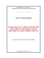 giảng dạy các thuật toán tìm ước chung lớn nhất với sự giúp đỡ của máy tính cầm tay 