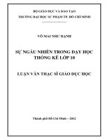 sự ngẫu nhiên trong dạy học thống kê lớp 10 