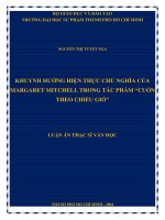khuynh hướng hiện thực chủ nghĩa của margaret mitchell trong tác phẩm “cuốn theo chiều gió” 
