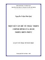 một số vấn đề về thác triển chỉnh hình của hàm nhiều biến phức 