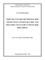 thiết kế tài liệu hỗ trợ dạy học nhằm nâng cao kết quả học tập phần hóa vô cơ lớp 12 trung học phổ thông 