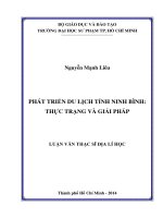 phát triển du lịch tỉnh ninh bình, thực trạng và giải pháp 