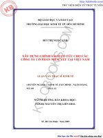 Xây dựng chính sách cổ tức cho các công ty cổ phần niêm yết tại Việt Nam