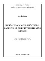 nghiên cứu quang phổ thiên thể lắp đặt hệ phổ kế chụp phổ thiên thể vùng khả kiến 