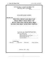 skkn PHƯƠNG PHÁP GIẢI bài tập NHẬN BIẾT CHẤT hữu cơ BẰNG PHƯƠNG PHÁP hóa học DÀNH CHO học SINH PHỔ THÔNG 