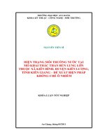 Hiện trạng môi trường nước tại mỏ khai thác than bùn lung lớn thuộc xã kiên bình, huyện kiên lương, tỉnh kiên giang   đề xuất biện pháp khống chế ô nhiễm 